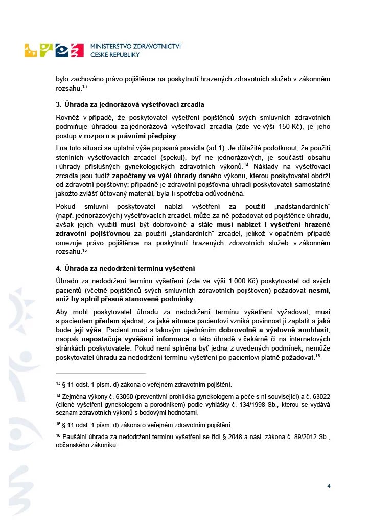 Odpověď Ministerstva zdravotnictví