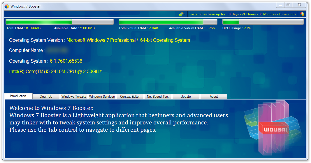Windows 7 Booster slouží především k vyčištění počítače od nepotřebných souborů