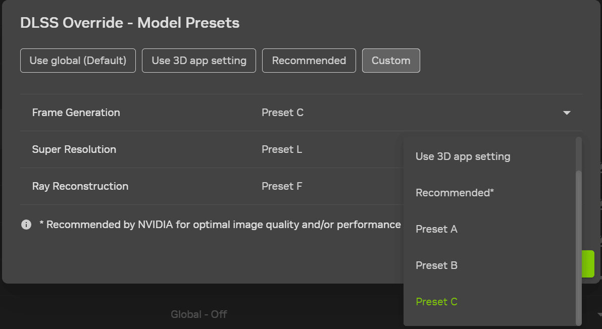 Nastavení nového Performance režimu generování snímků DLSS v Nvidia App