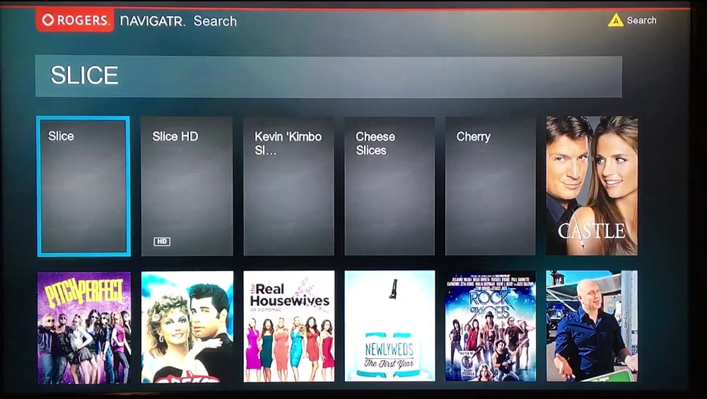Vyhledávání obsahu a Mini Guide