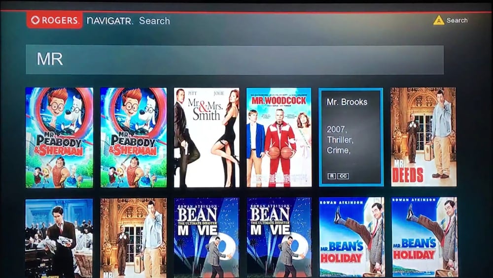 Vyhledávání obsahu a Mini Guide