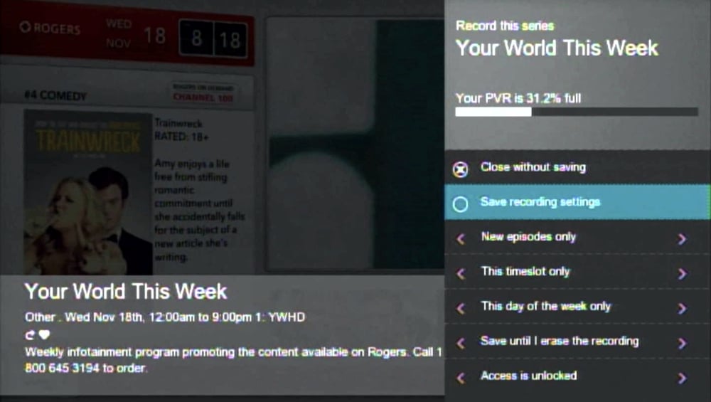 Vyhledávání obsahu a Mini Guide