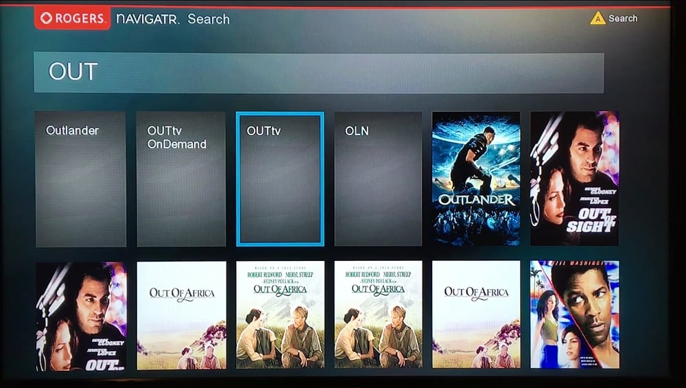 Vyhledávání obsahu a Mini Guide