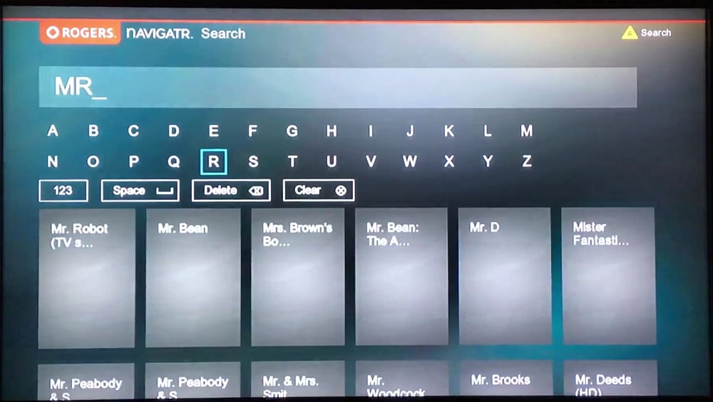 Vyhledávání obsahu a Mini Guide