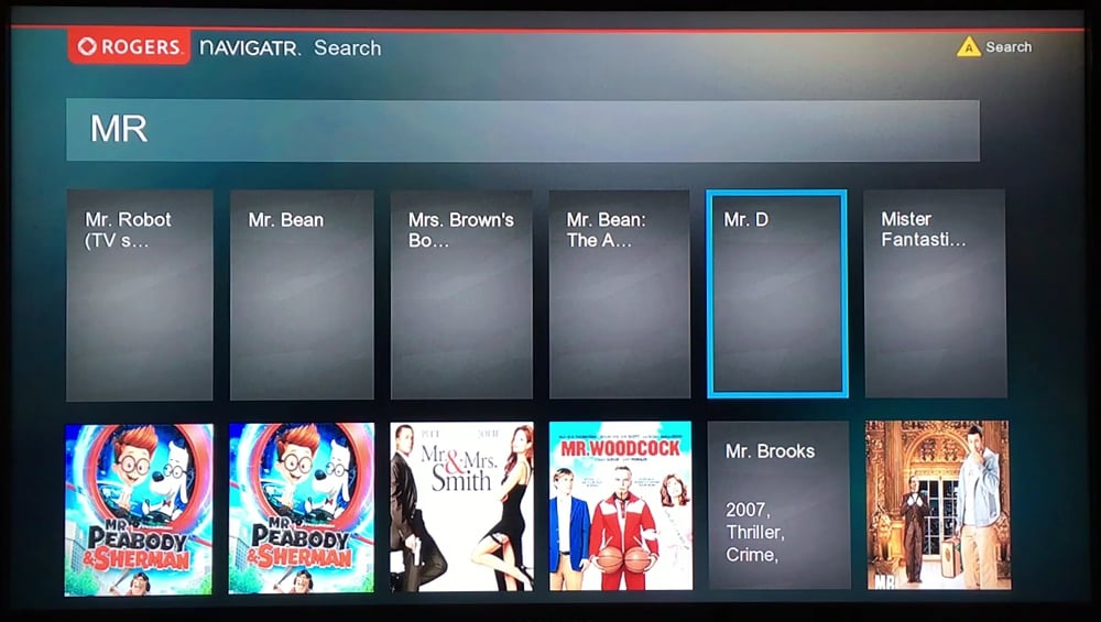 Vyhledávání obsahu a Mini Guide