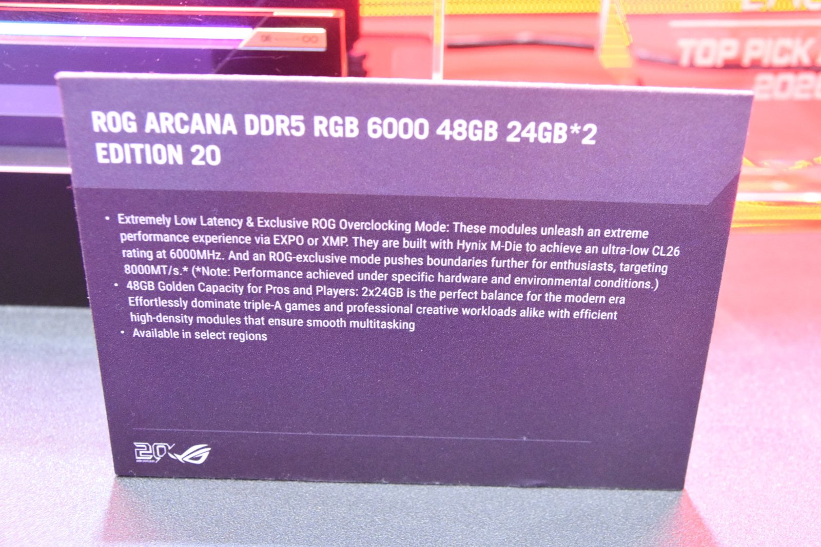 Hardware Asus řady ROG Edition 20 na Computexu 2026