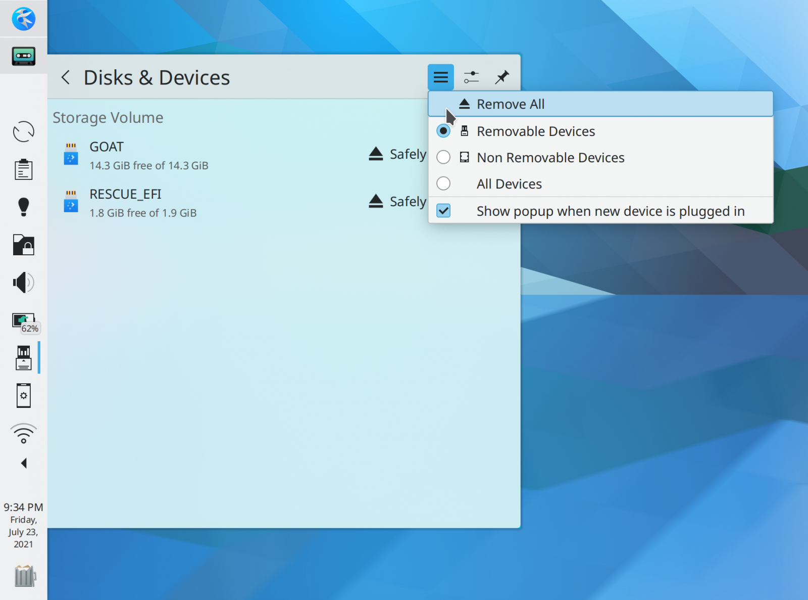 KDE Plasma (červenec 2021)