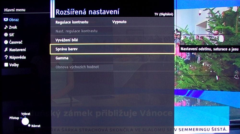 Panasonic TX-50DS630 - menu nastavení