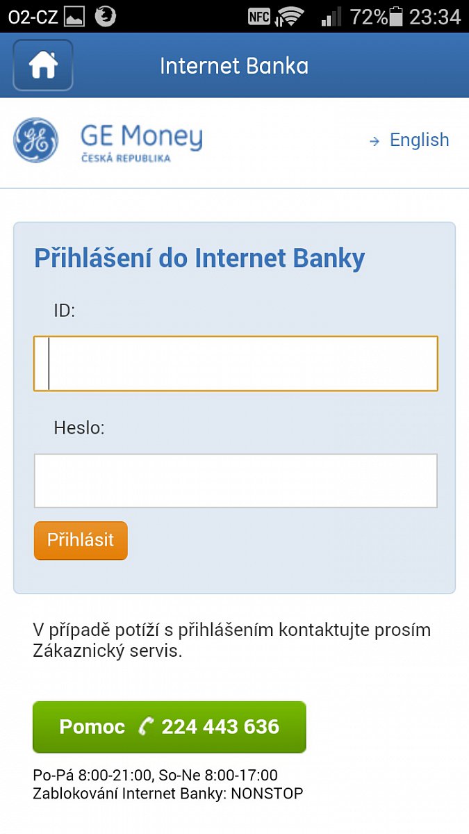 Mobilní bankovnictví GE Money Bank