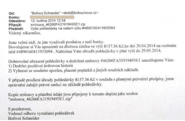 Podvodný e-mail, který má za cíl vyděsit adresáta, který následně klikne na přílohu a stáhne si do počítače škodlivý virus.