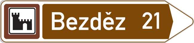 Směrová tabule IS 24b pro kulturní nebo turistický cíl