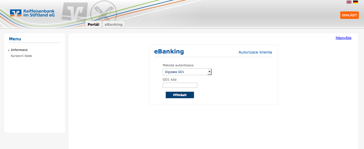 Raiffeisenbank im Stiftland. Internetové bankovnictví. 25.02.2015