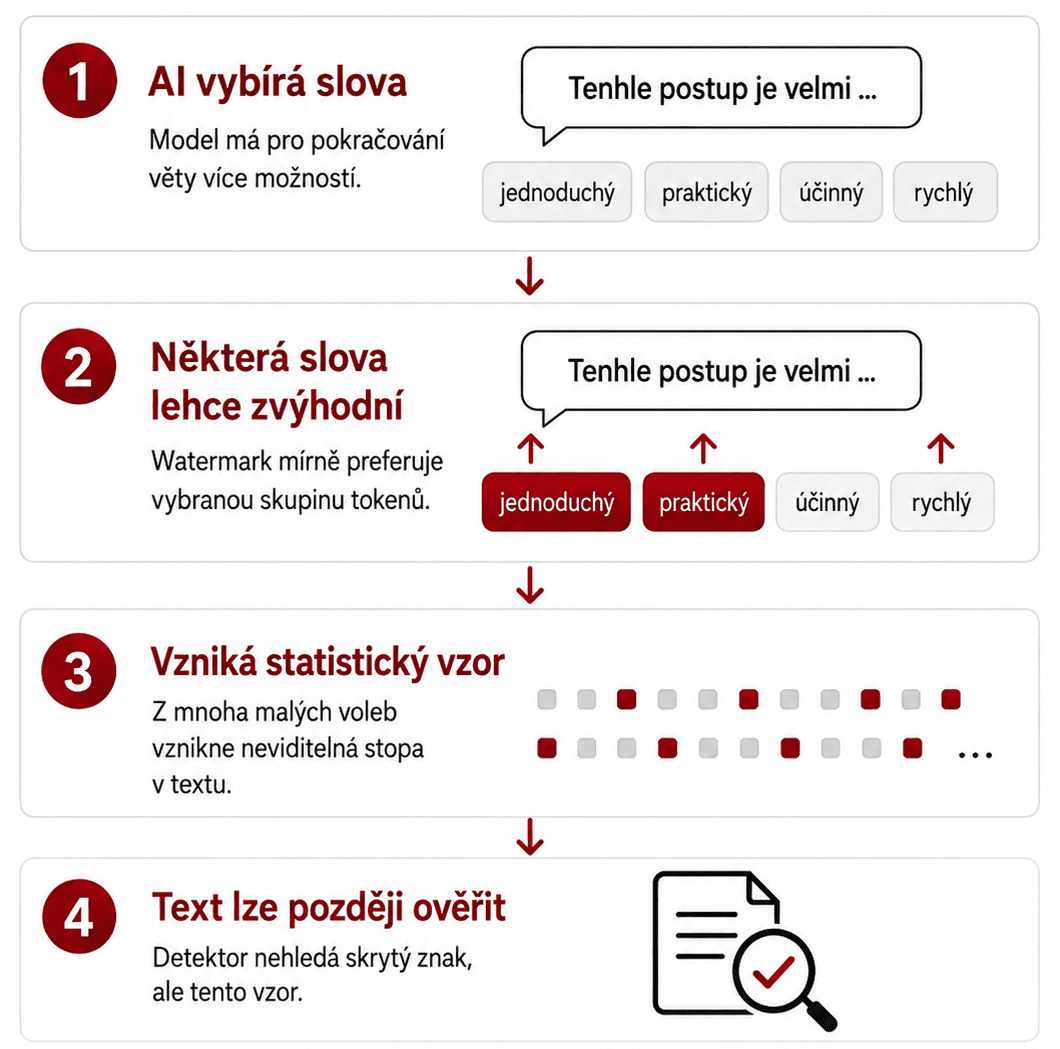 Princip, na kterém bude pravděpodobně fungovat otisk v textu z Clauda.