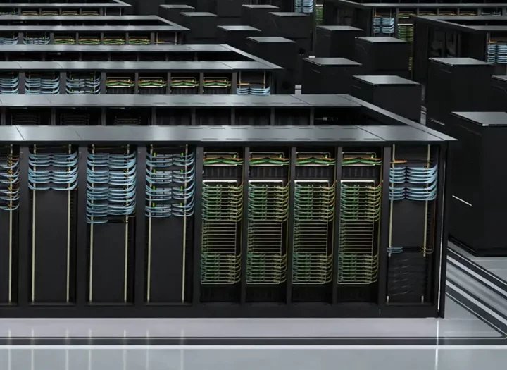 Datacentrum s racky osazenými GPU Nvidia