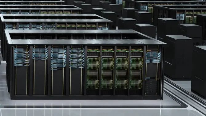 Datacentrum s racky osazenými GPU Nvidia