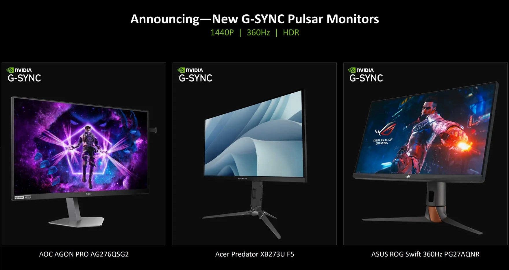 Nové monitory s G-Sync Pulsar oznámené v srpnu 2024