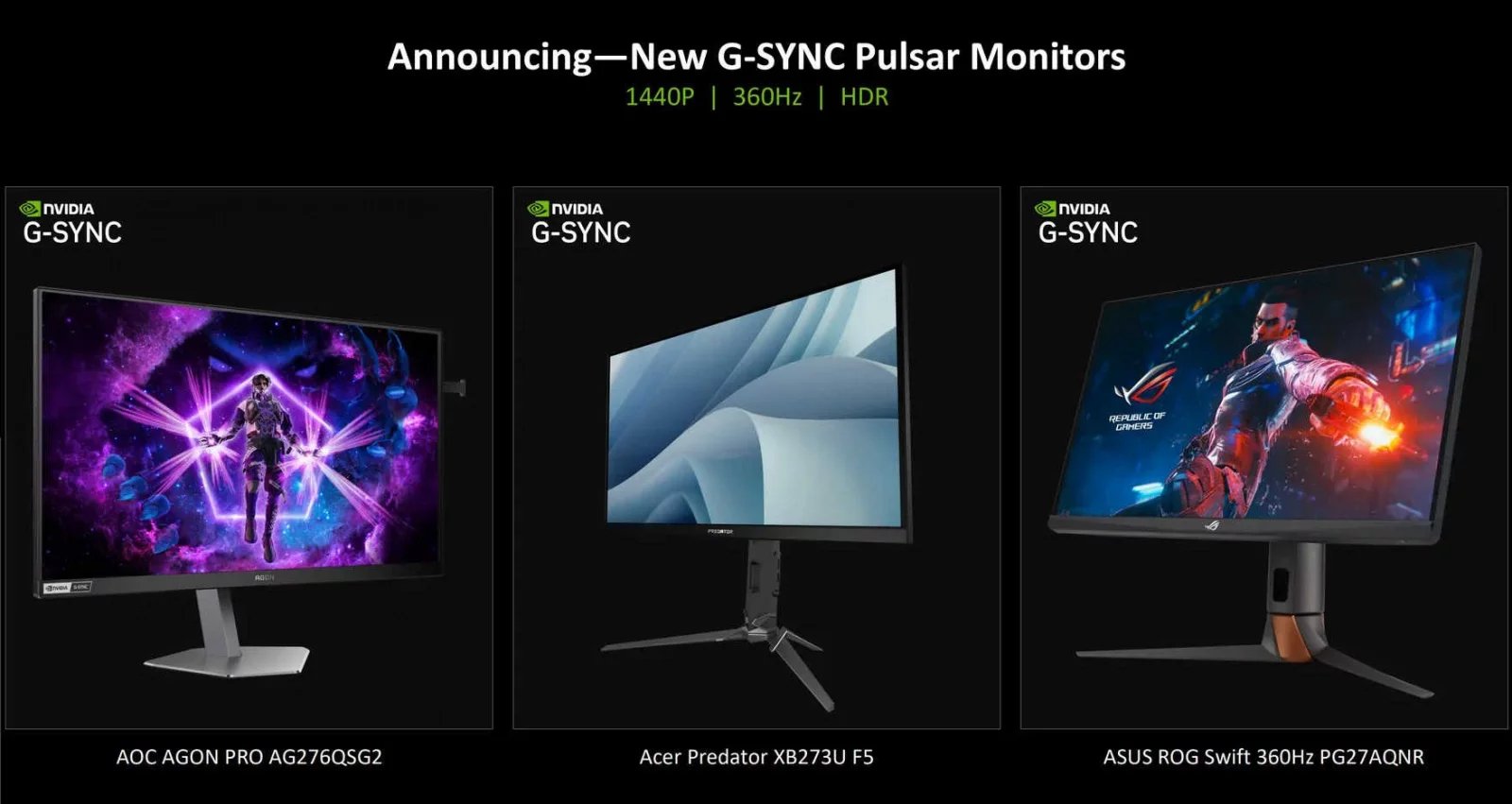 Nové monitory s G-Sync Pulsar oznámené v srpnu 2024