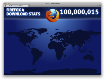 Firefox 4 100 milionů stažení 