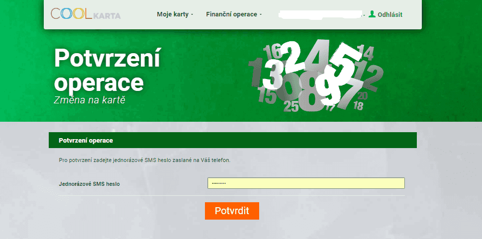 Znovuzaslání PIN kódu.
