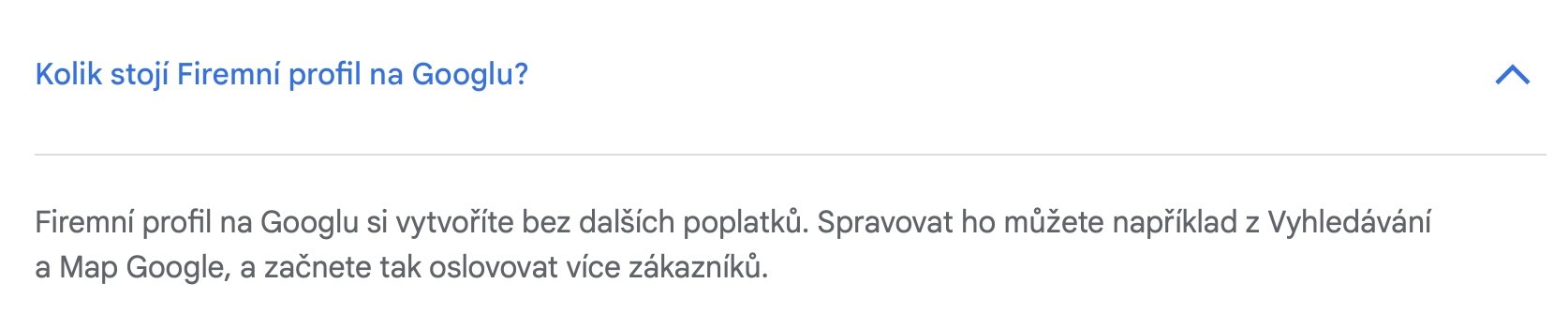 Firemní profil Googlu je zdarma