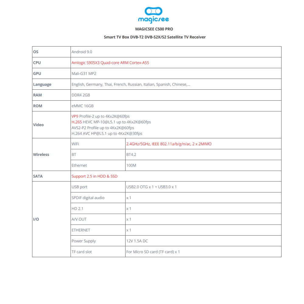 Magicsee N5 Plus a C500 Pro