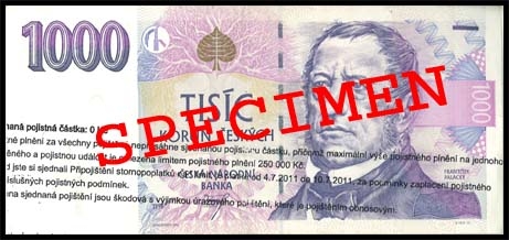 Potištěná bankovka může  spadat dle míry poškození do skupiny běžně poškozených bankovek nebo do skupiny nestandardně poškozených bankovek. Pro potištěnou nestandardně poškozenou bankovku je charakteristické potištění na obou stranách bankovky. Česká národní banka zadrží takovou bankovku bez náhrady. Ostatní subjekty mohou takovou bankovku odmítnout.