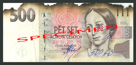 Působením ohně, tepla nebo kouře může dojít k běžnému i nestandardnímu poškození bankovky. Záleží na způsobu jejího poškození. Nestandardně poškozená bankovka je taková, u které došlo působením ohně nebo tepla ke zmenšení plochy od obvodu bankovky směrem k jejímu středu. Nestandardně poškozenými jsou i bankovky zahnědlé nebo zuhelnatělé natolik, že nelze určit jejich pravost a platnost. Česká národní banka zadrží takovou bankovku bez náhrady. Ostatní subjekty mohou takovou bankovku odmítnout.