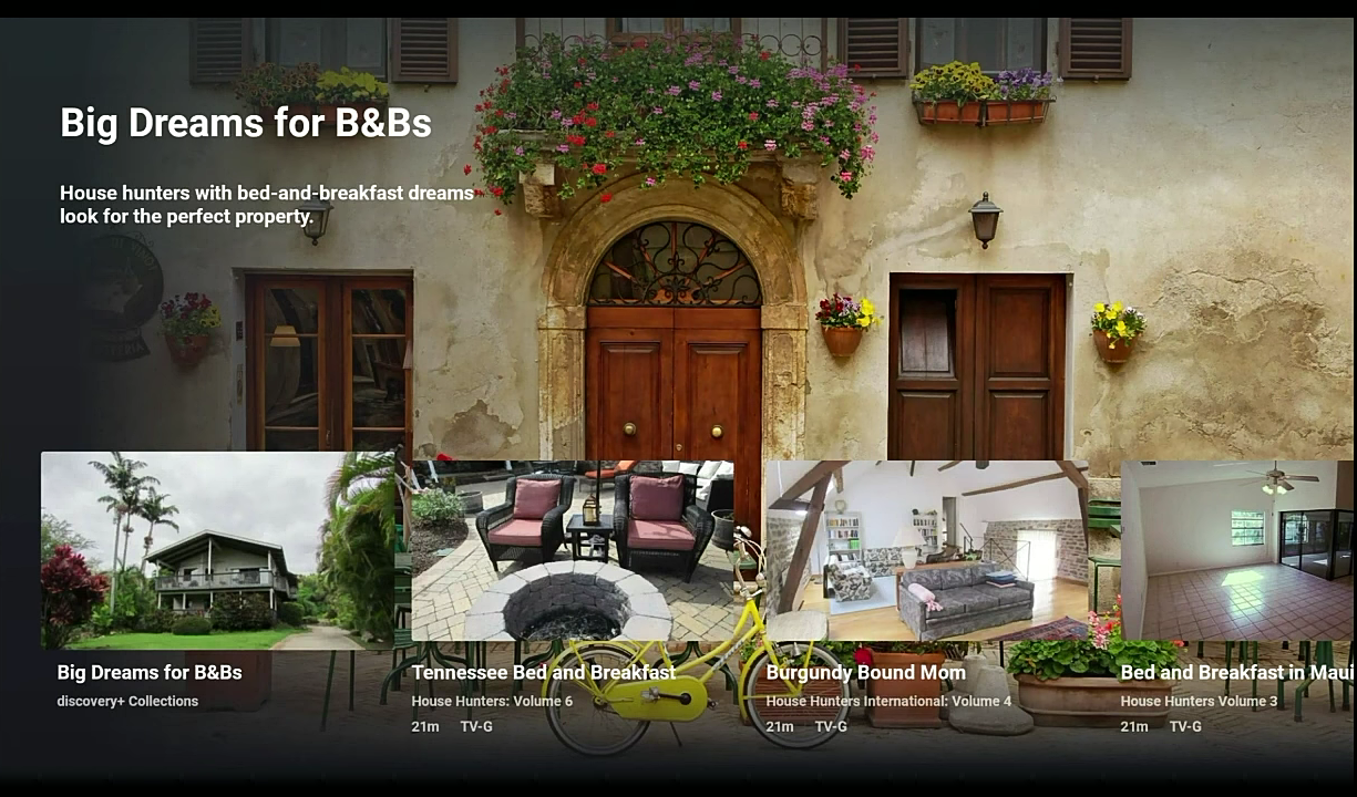 Uživatelské prostředí Discovery+