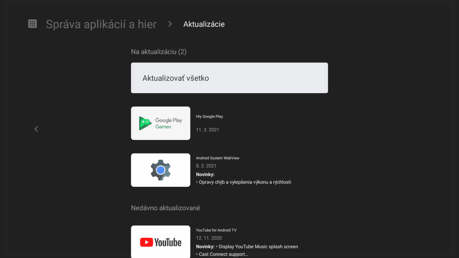 Uživatelské rozhraní TV boxu Orange Slovensko