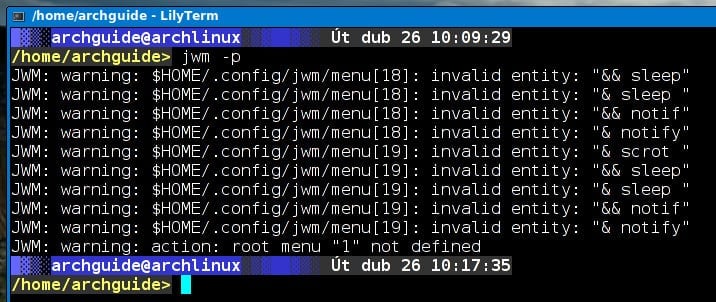 Arch: pořízení snímků obrazovky
