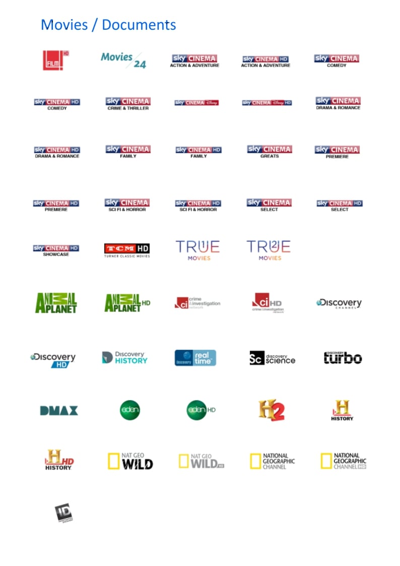 Programová nabídka Sky