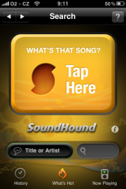 <p>Prostředí SoundHound je jednoduché a přehledné</p>