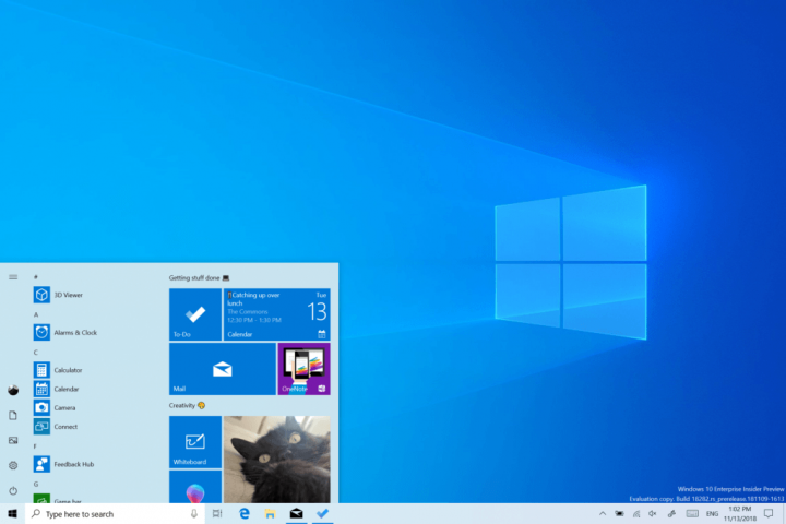 Ve Windows 10 19H1 bude světlý Start i hlavní panel