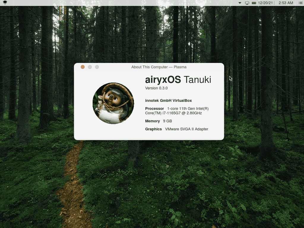 airyxOS 0.3.0 "Tanuki"