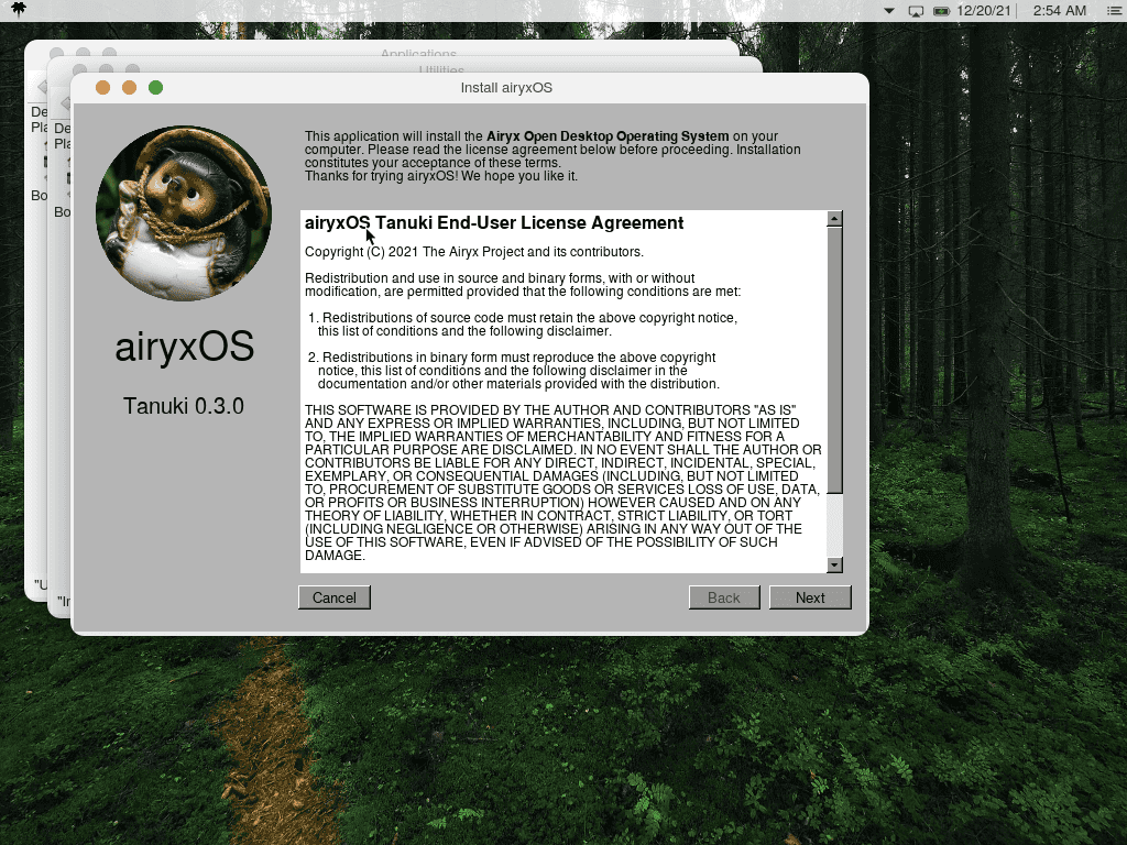 airyxOS 0.3.0 "Tanuki"