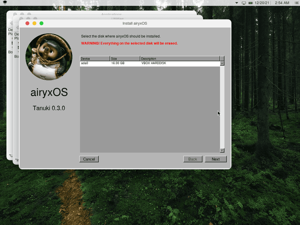 airyxOS 0.3.0 "Tanuki"