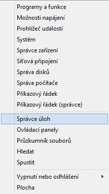 Aplikace Správce úloh a Ovládací panely se nacházejí uprostřed nové nabídky Start těsně vedle sebe