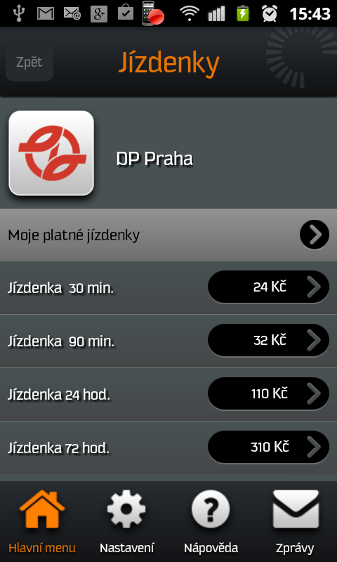 Nákup jízdenky MHD Praha