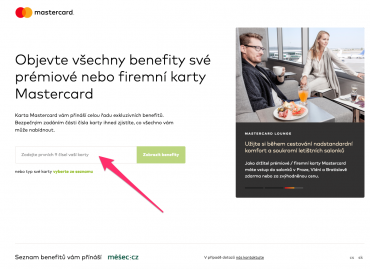 Podle prvních 9 čísel karty systém najde a zobrazí benefity ke kartě.
