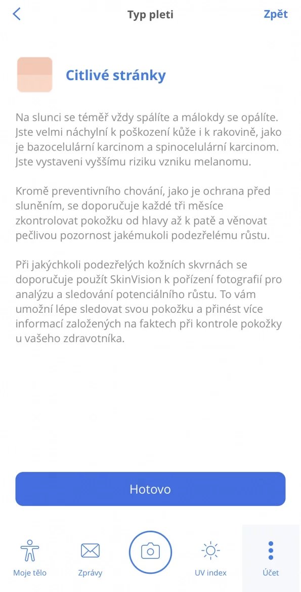 Aplikace SkinVision