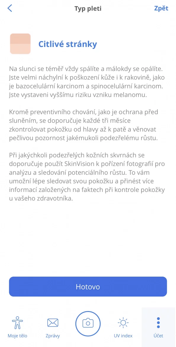 Aplikace SkinVision