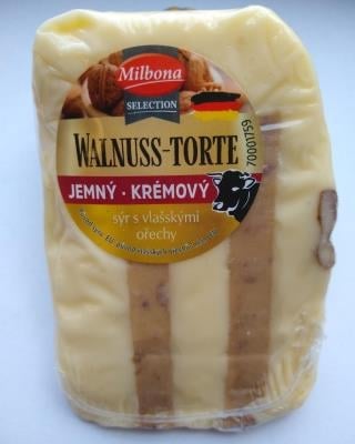 Milbona SELECTION Wallnuss-Torte, jemný - krémový sýr s vlašským