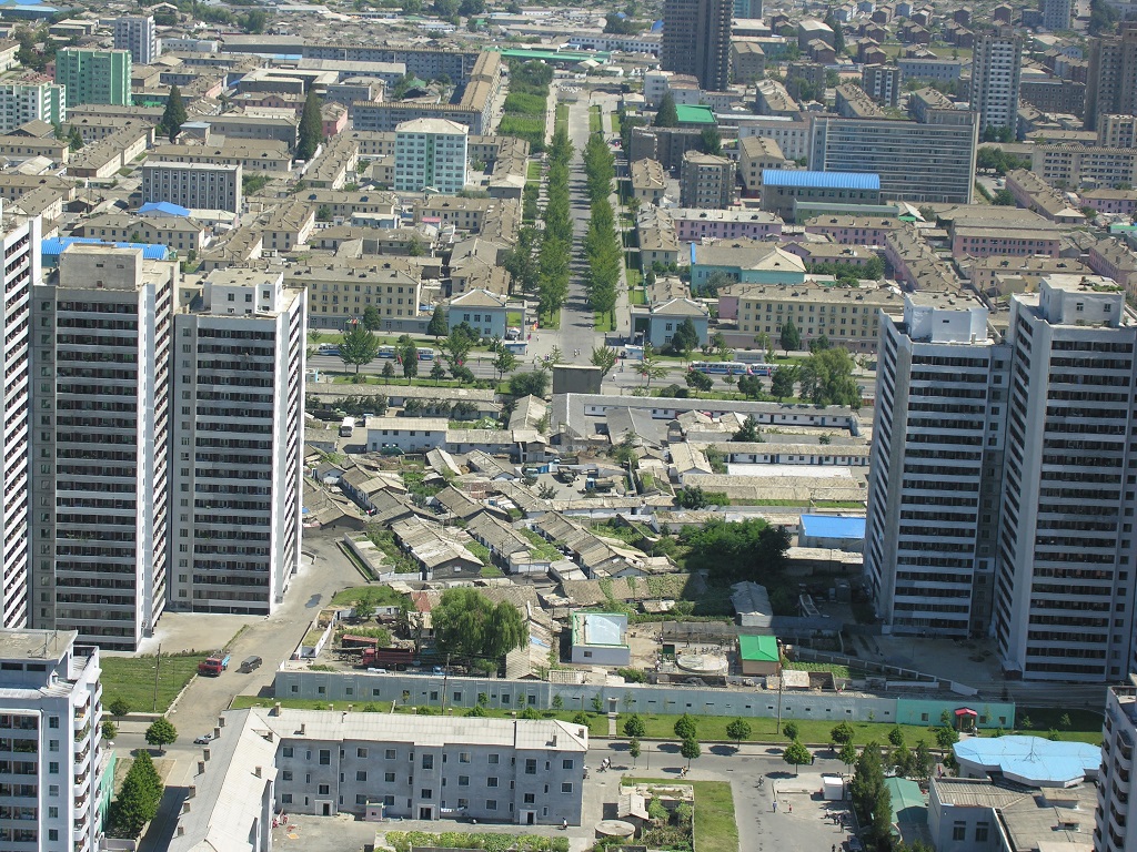 Pohled na město z vrcholu "zmrzliny".