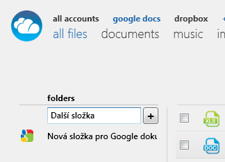 Vytváření nových složek