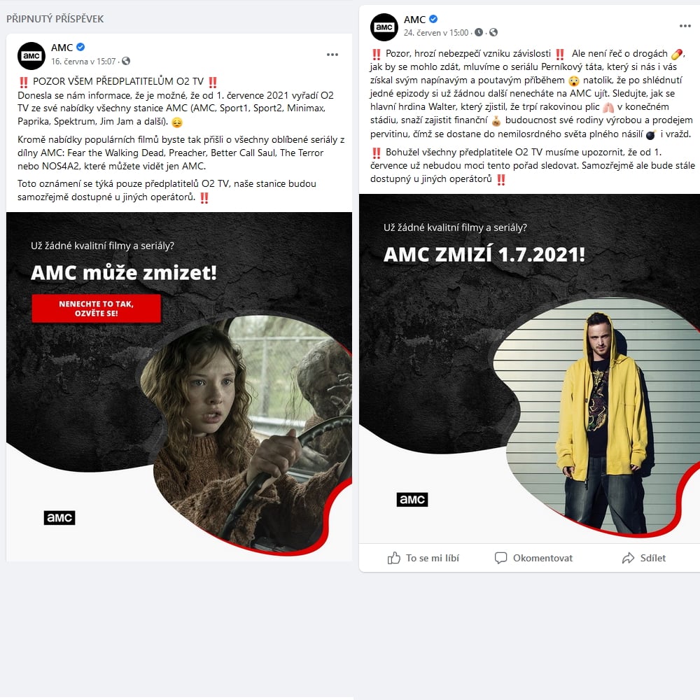 Diskuse o programech AMC v nabídce O2 TV