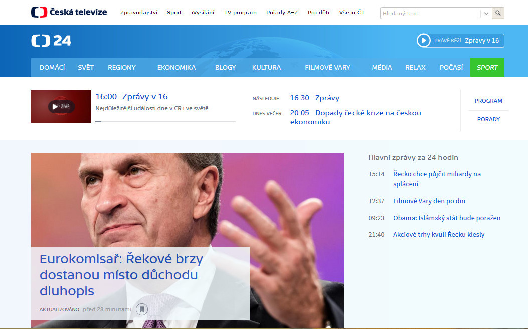 Nová podoba zpravodajského webu ČT 24