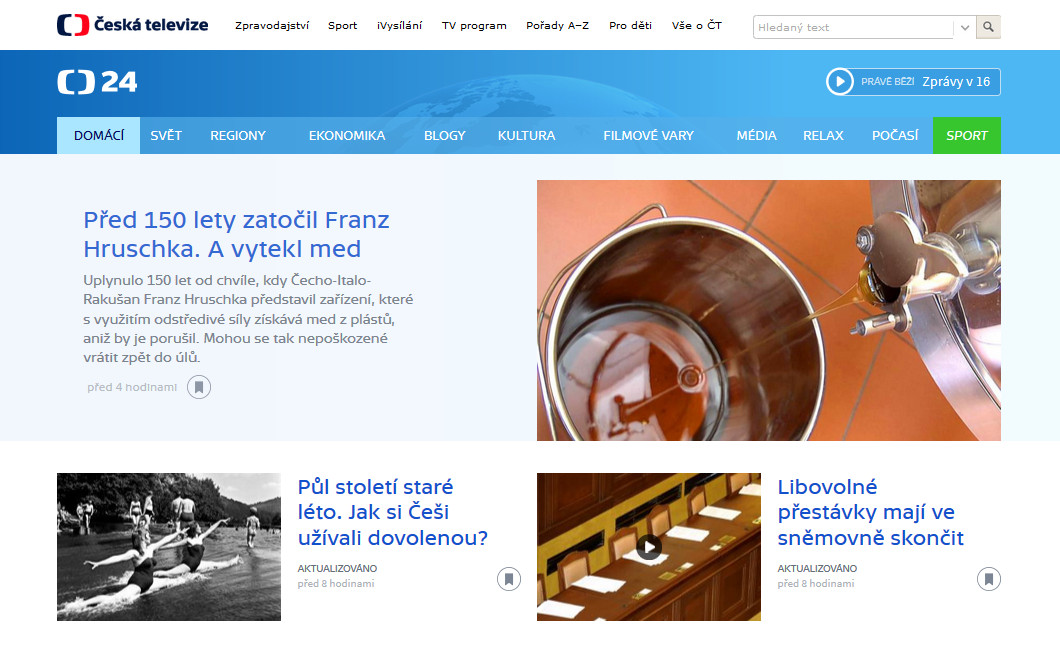 Nová podoba zpravodajského webu ČT 24
