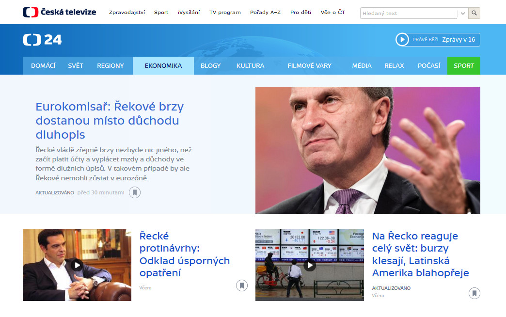 Nová podoba zpravodajského webu ČT 24