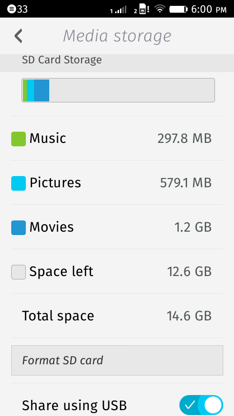 SD Card: Jak vidíte, tady je i nějaký ten obsah, ale zbývá stále dost místa.