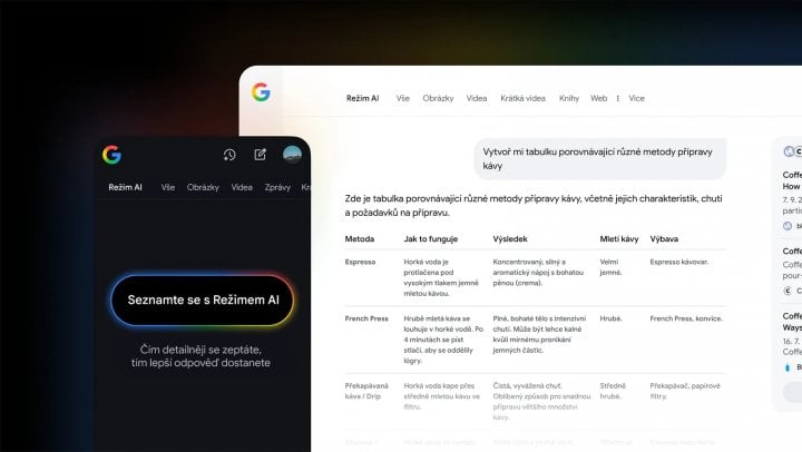 Autor: Google Vyhledavani - vyhledvacace - Google - Rezim AI - AI mode